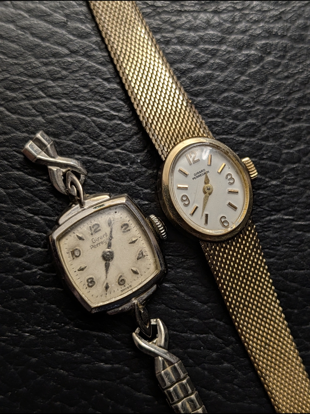 GIRARD-PERREGAUX 2x 10k Gold Filled Vintage Women's 17 Jewels Wrist Watches